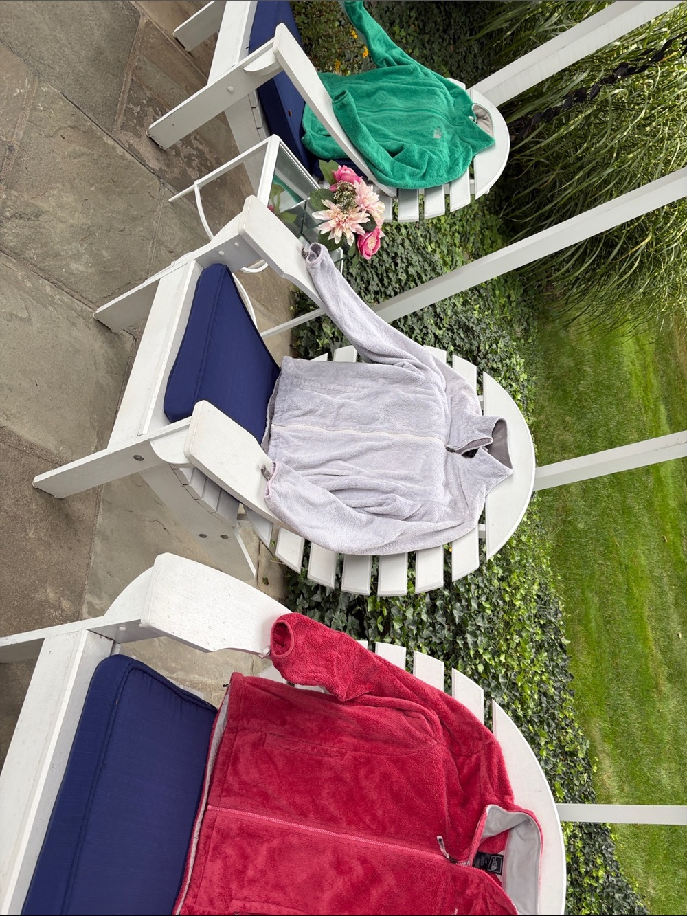 The North Face Plush Quarter-Zip Jackets in Red, Light Gray, and Green